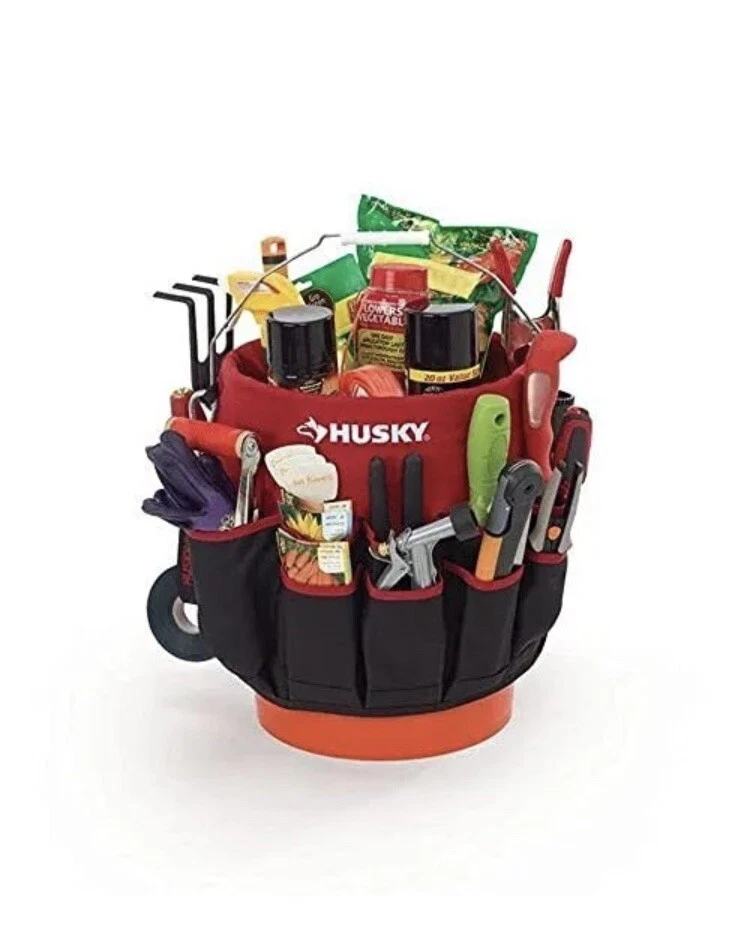 Husky Tool Bucket Jockey Storage Pockets New With Tags Red/Black Fits 5 Gal - Image 2 of 4