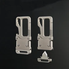 Titanium Alloy Key Chain Carabiner Opener Wrench Cutter Outdoor EDC Multi Tools