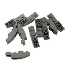 10 NEW LEGO Slope, Curved 4 x 1 Inverted Dark Bluish Gray