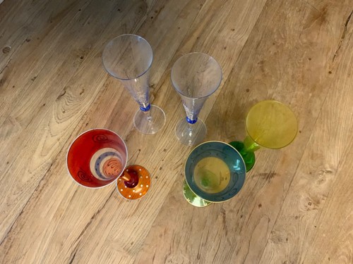 5 x Sektgläser Sektflöten Gläser bunt Design - Bild 2 von 5