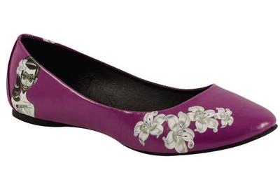 T.U.K. A8339L TUK Flat Ballerina Magenta Mitch O`Connell Ukulele Girl Femme