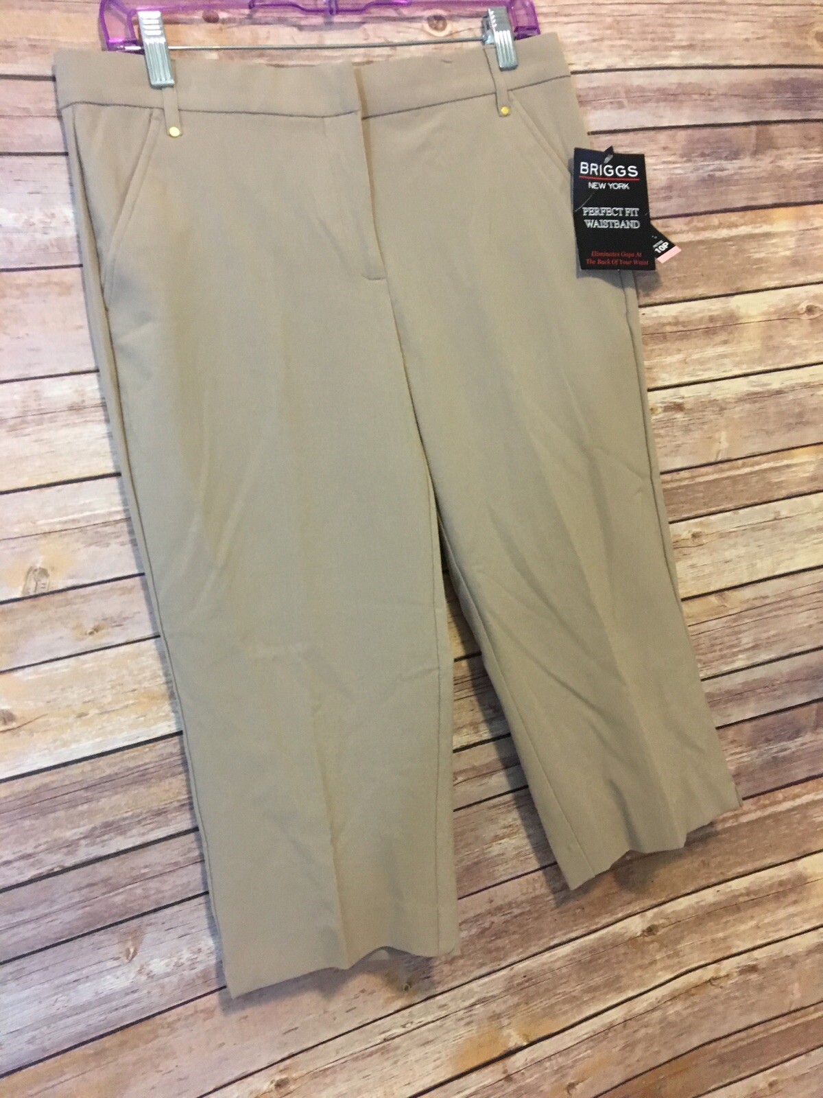 Briggs New York Capri Pants Size 10P Womens Khaki New NWT Casual Brown  Petite | eBay