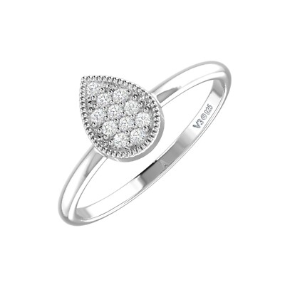 Birnenform natürlicher Diamant Verlobungsring Damen Sterlingsilber Geschenk für Sie