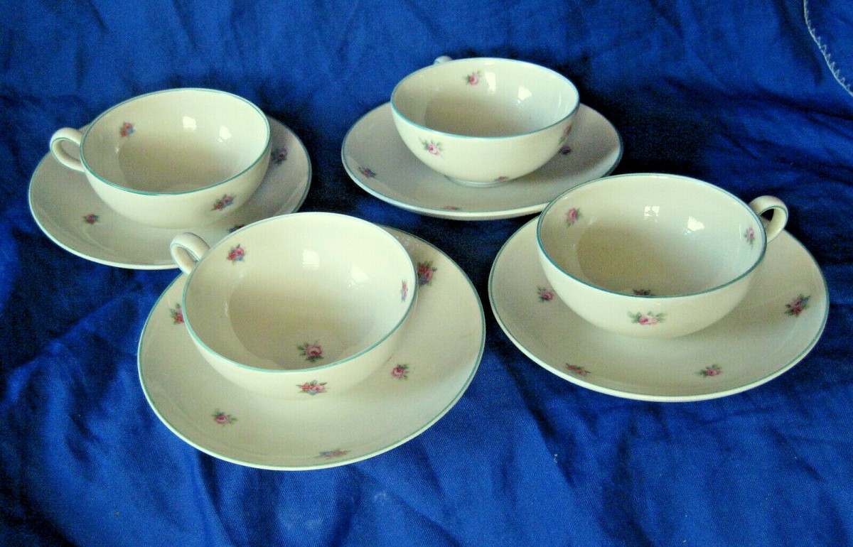 Royal Ivory Czechoslovakia Porcelain Cups & Saucers Bohemia