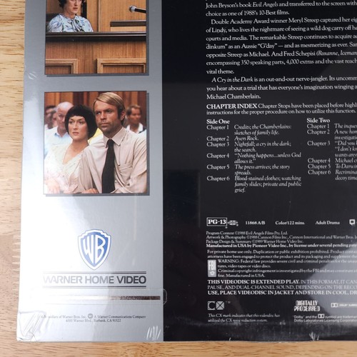 A Cry In The Dark Laserdisc LD Movie Extended Play Warner Home Video Sealed - Picture 10 of 13