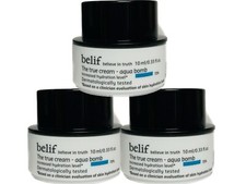 3x Belif The True Cream Aqua Bomb Moisturizer Travel Size Lot, 10ml/.33oz Each