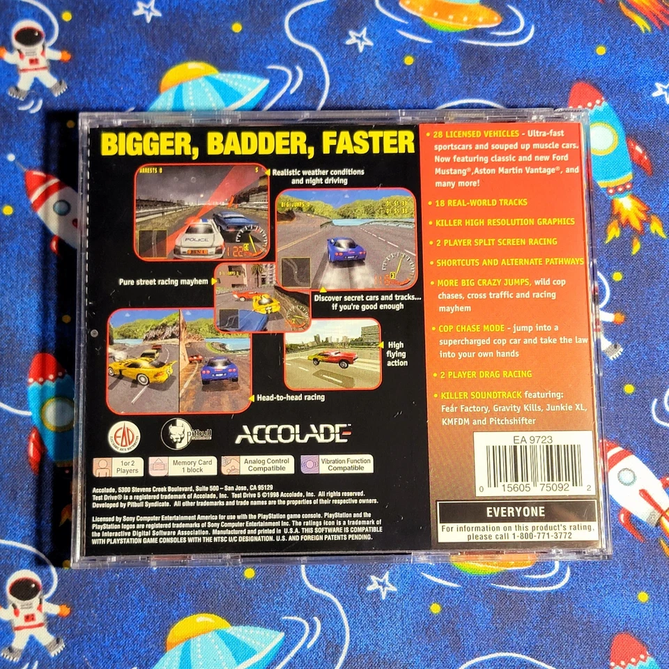 Test Drive 5 (Sony PlayStation 1, 1998)  PS1 Complete Tested Black Label - Image 3 of 4