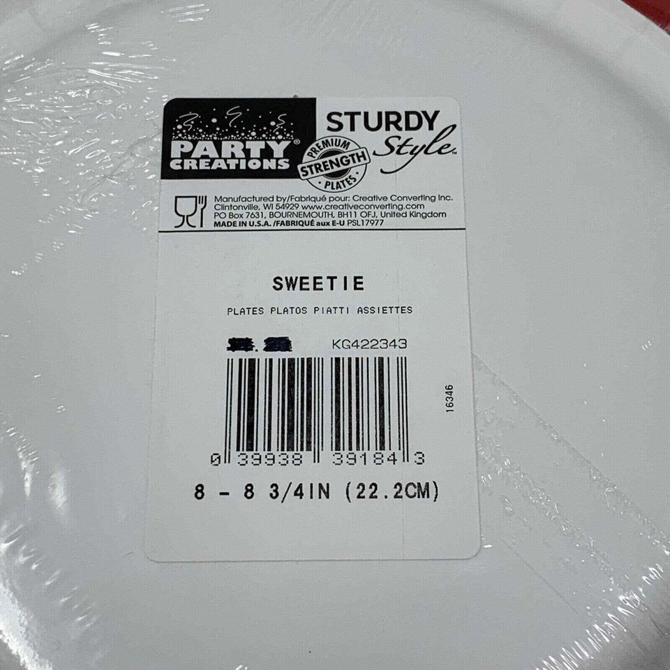 Platos y servilletas de papel de corazones de caramelo de fiesta de San Valentín - Sirve 24 Foto 4 de 4