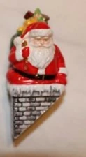 Down the Chimney He Goes Dept 56 Snow Village Lighted House Accessory 51586
