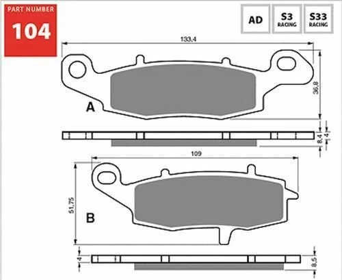 Pastillas de freno GOLDfren 104S3 / FA229 Foto 3 de 4