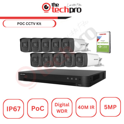 Hikvision 5MP PoC Fixed Bullet Sicherheitssystem IDS-7204HUHI-K1/P PoC DVR Kit