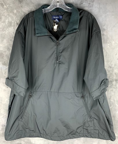 Polo Ralph Lauren Mens Black 1/2 Sleeve 1/2 Zip Golf Pullover Jacket sz XXL (121