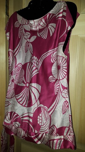 kenneth cole Silk blouse Womens 10/M Pink waist ties Sleeveless Tunic Top Lined - Picture 7 of 7