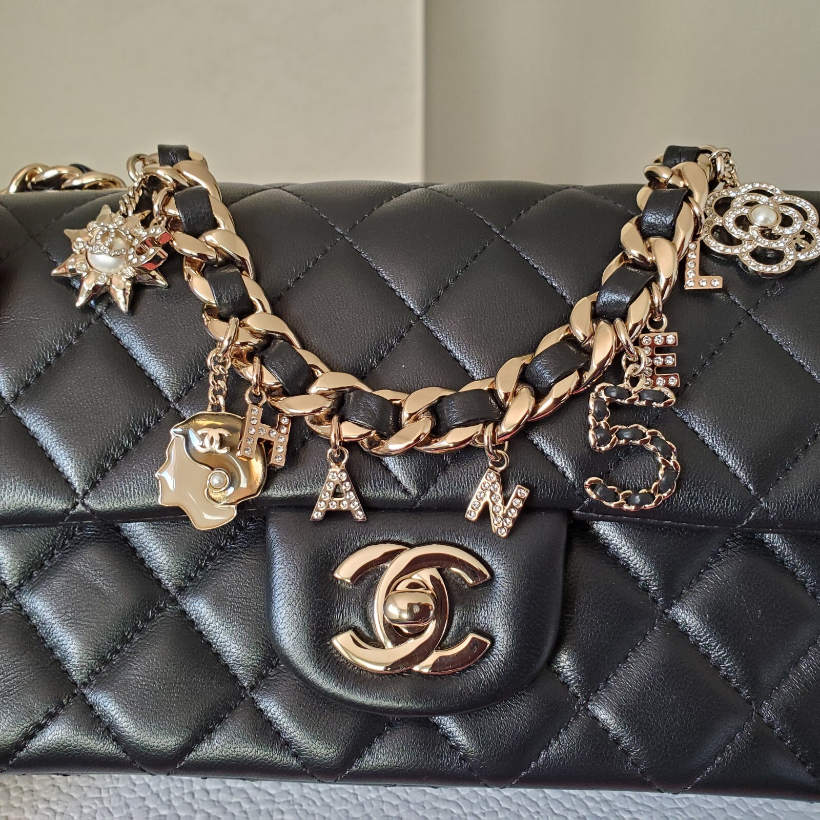 Chanel Classic mini Rectangular black Lambskin Co… - image 20