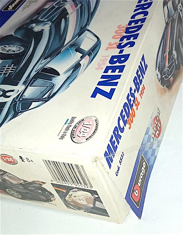 Burago Mercedes Benz 200 SL 1954 black 1/24 Cod.5532 Metal kit in box semi nuovo - Immagine 4 di 4