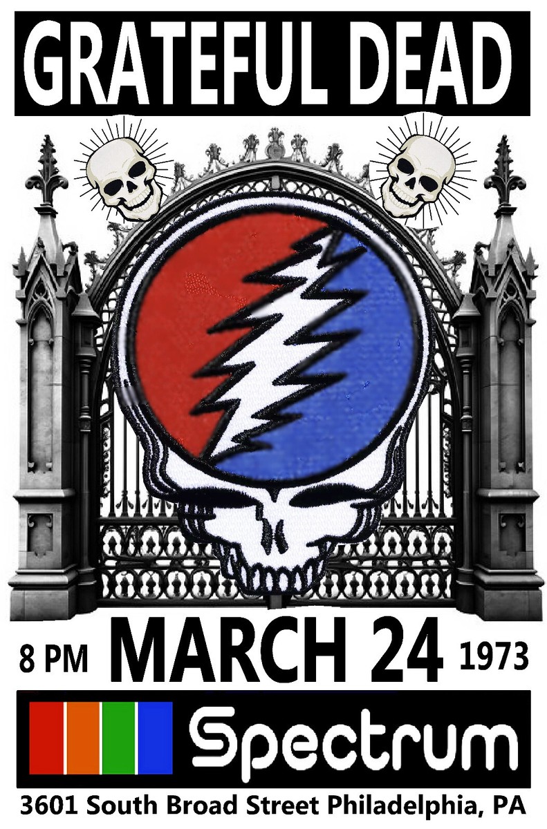 THE GRATEFUL DEAD 1973 Concert Poster SPECTRUM PHILADELPHIA PA GIG