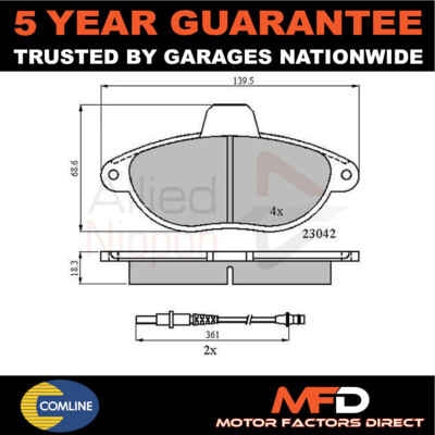 Fits Expert Dispatch Scudo Allied Nippon Front Rear Brake Pads Set