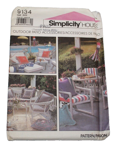 Simplicity Pattern 9134 Terrassen Kissenbezüge Kissen Windsäcke Zubehör ungeschnitten - Bild 1 von 3