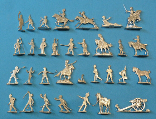 Plats d'étain - Lot de 18 cavaliers premier empire différents pays