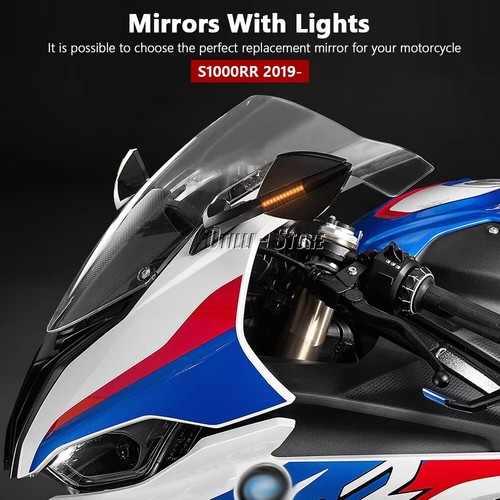Kit de espejos retrovisores con señales de giro LED para motocicleta BMW S1000RR 2019-2025 - Imagen 2 de 10