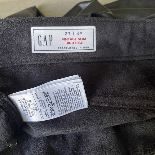 Women's GAP Black High Rise Faux Leather Vintage Slim Pants Size 27 4 - Bild 3 von 4