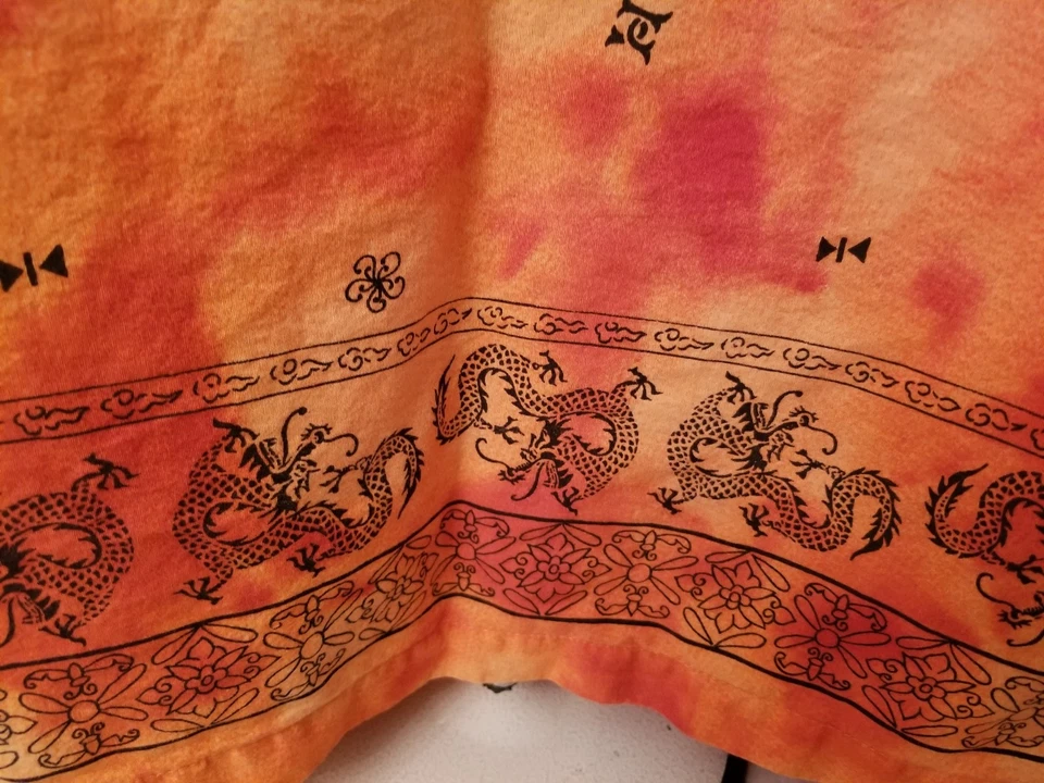 Arizona Jeans Mens Shirt Size XL X Large Orange Black Dragon - Image 3 of 4