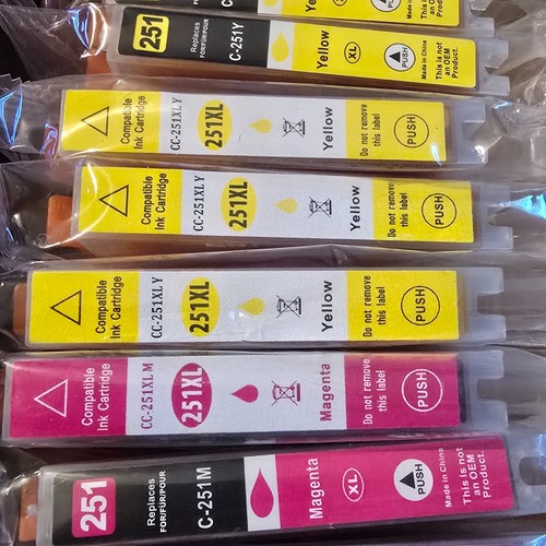 Lot of 27 Canon Compatible Ink Cartridges PGI-250XL CLI-251XL Sealed – Exp 05/25 - Picture 3 of 13