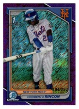 Heriberto Rincon 2024 Bowman Chrome 1st Year Purple Shimmer Refractor /250 Mets