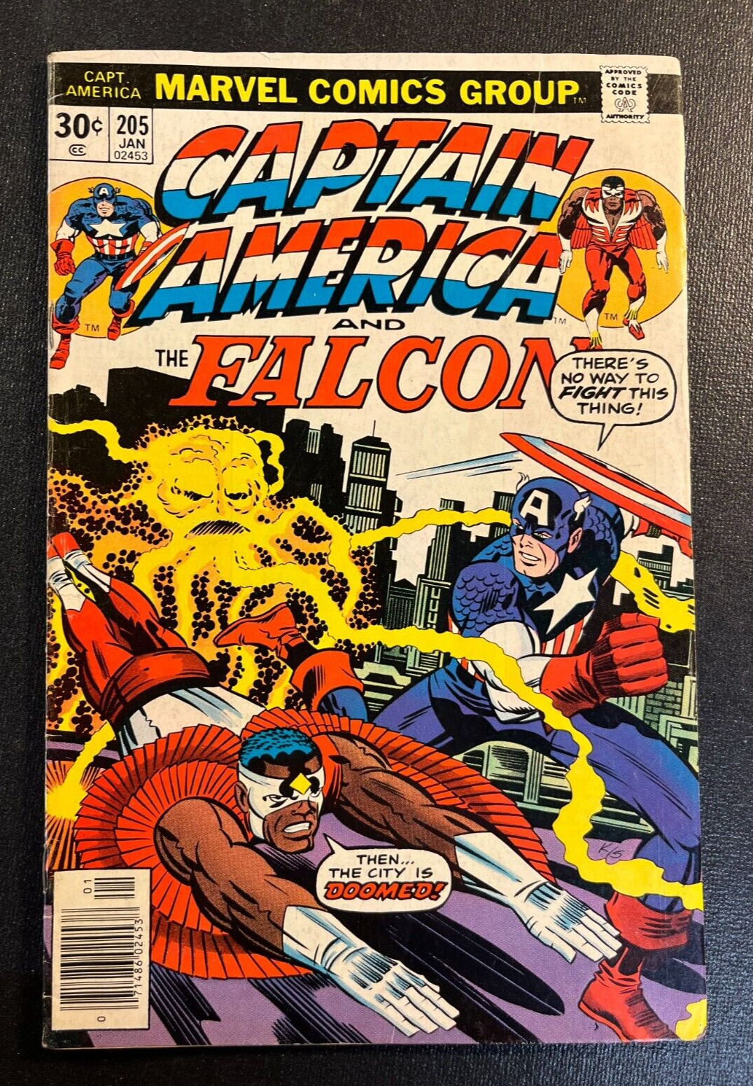 Captain America 205 JACK KIRBY Cover 1977 Falcon Agron V 1 Avengers Marvel