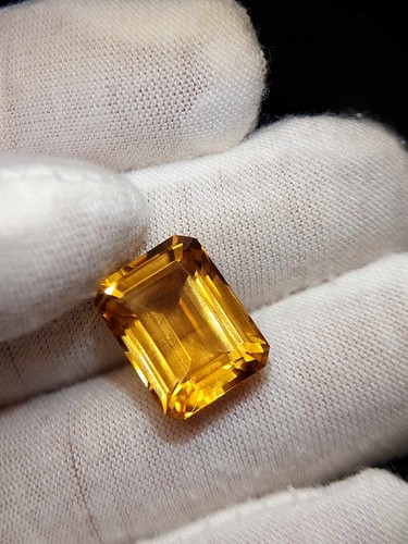 Natural citrine gemstone - large faceted golden Quartz 12.75 CTS - Picture 11 of 12