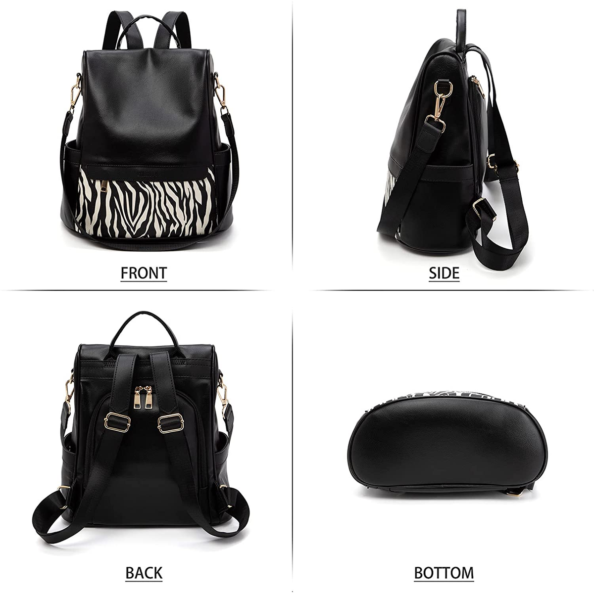 Women Backpack Purse PU Leather Anti-Theft Casual Shoulder Bag