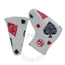 White Playing Card Magnetic Head Cover for Blade & Mid size Mallet Putter