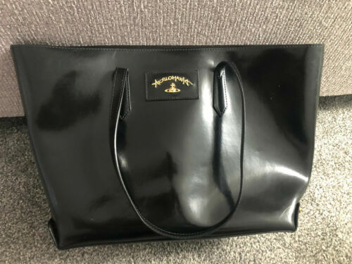 Vivienne Westwood Accord Tote Bag Orb Embossed Black Bag Outlet