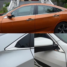 Stainless Steel Lower Window Sill Trim Molding Cover For 2016 2017 Civic 4-door