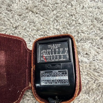 Vintage Weston Model 853 Direct Reading Exposure Light Meter with Leather Case