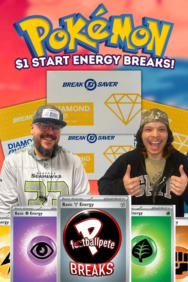 💥$1 START POKEMON BREAKSAVER ENERGY BREAK!💥 W/PFOOTBALL