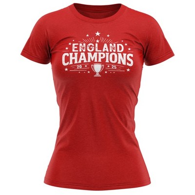 England Champions Frauen T-Shirt 2025 Fußball Fan Geschenk für Sie Damen Tee