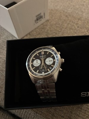 New SEIKO SSB427P1,Men's Sports,Quartz Movementl,Stainless,Silver Tone,WR,SSB427