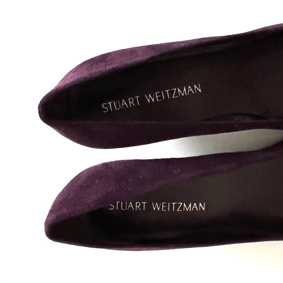 Bomba Stuart Weitzman Poco Gamuza Berenjena Gatito Talla 8 Foto 2 de 4