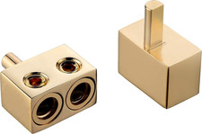 Copper Alloy Gold Dual 0/2/4 Gauge to 0/2/4 Gauge Amp Input Reducers 1 Pair 