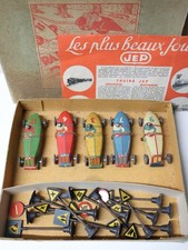 Rare Boite d'Origine Jouets 5 voitures Tôle JEP Rallye Panneaux Signalisations