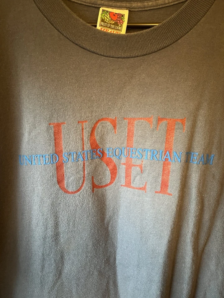 Vintage Equestrian Shirt Adult Sz XL X-LARGE Olympics Offical Team Spellout - Image 4 of 4