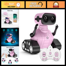 Rechargeable RC Robot Toy for Kids, Remote Control with Music  LED Eyes - Pink