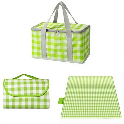 Isolierte Picknickkörbe, 35 x 20 x 20 cm Kühltasche Einheitsgröße, grün