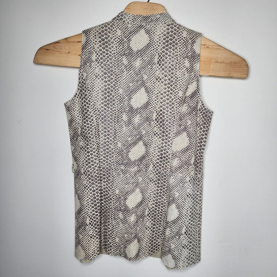 Chaleco Armani Collezioni Mujer Talla 10 Estampado Serpiente Cuero Cordero (Falta Cinturón) Foto 3 de 4
