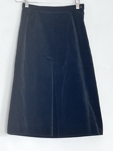 Jaeger, Vintage Jaeger A-Linie Midi Rock UK 6-8 schwarz Samt Baumwolle 25" Taille gefüttert