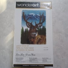 Wonderart Classic Latch Hook Kit Deer Mountain Elk 426403 Size 20" x 30"