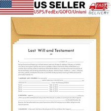Last Will and Testament Kit, 3 Blank Will Forms with Instructions & Envelopes