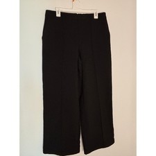 Nine West Womens Black Wide Leg Trousers Elastic Back Dress Pants Size Large