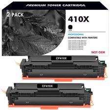 2PK CF410X Black Toner Compatible with HP 410X LaserJet Pro M452dn M452dw M377dw
